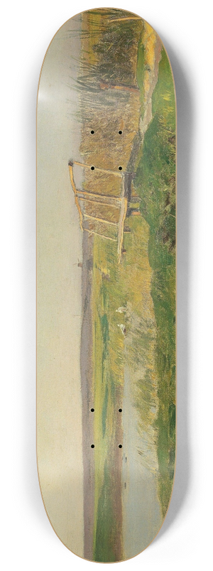 Eugen Jettel - Frhlingslandschaft mit Strchen an einem Weiher 8.25 inch art skate deck