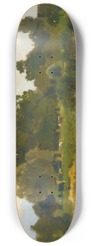 Eugen Jettel - Meadow With Cows 8.25 inch art skate deck