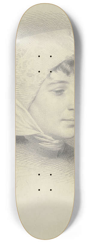 Eugen Klimsch - Kopf einer jungen Frau mit Tuch 8.25 inch art skate deck