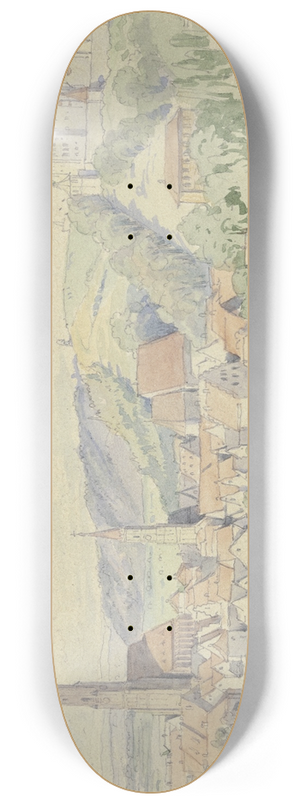 Eugen Klimsch - View of Landshut 8.25 inch art skate deck