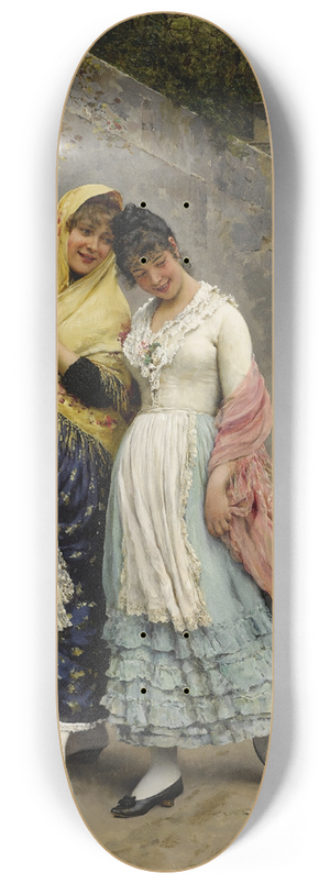 Eugen von Blaas - The Flirtation 8.25 inch art skate deck
