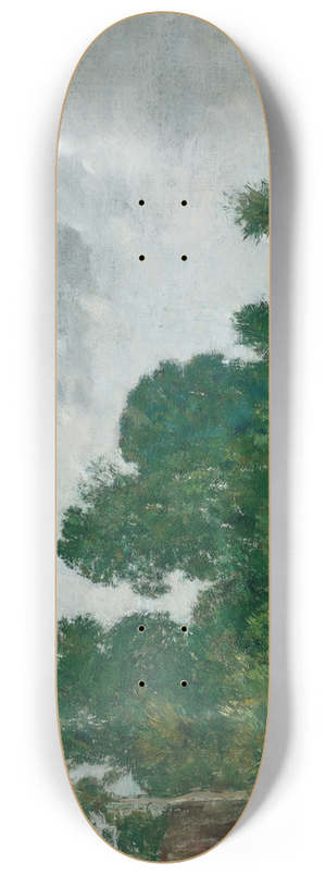 Eugne Boudin - Chemin anim, bord de rivire 8.25 inch art skate deck