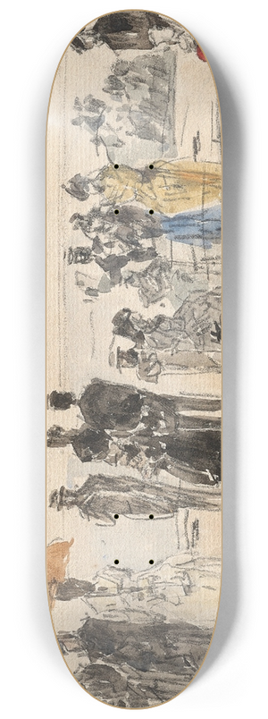 Eugne Boudin - Crinolines sur la plage 8.25 inch art skate deck