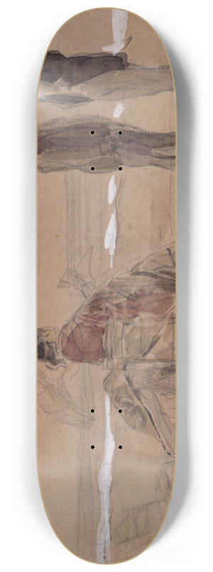 Eugne Boudin - La plage 8.25 inch art skate deck