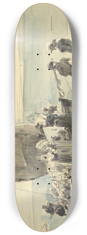 Eugne Boudin - Loading the Boats 8.25 inch art skate deck