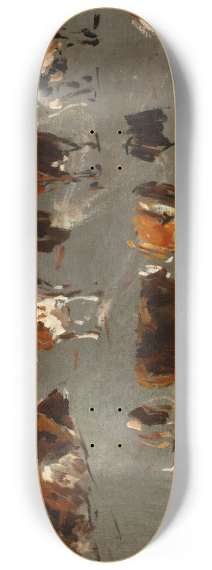 Eugne Boudin - tude de vaches 8.25 inch art skate deck