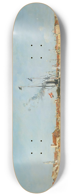 Eugne Boudin - Venise, Le Grand Canal, Vapeurs Et Gondoles 8.25 inch art skate deck
