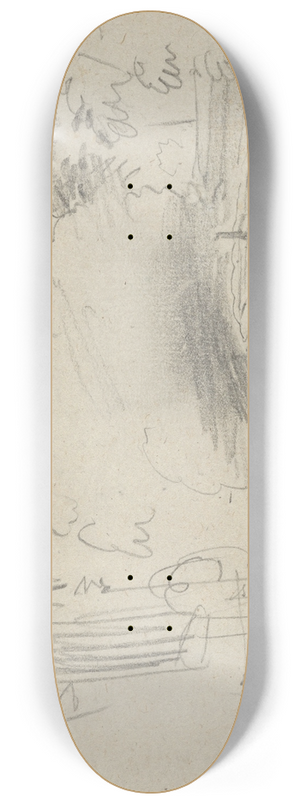 Eugne Delacroix - Courtyard with a Fountain 8.25 inch art skate deck