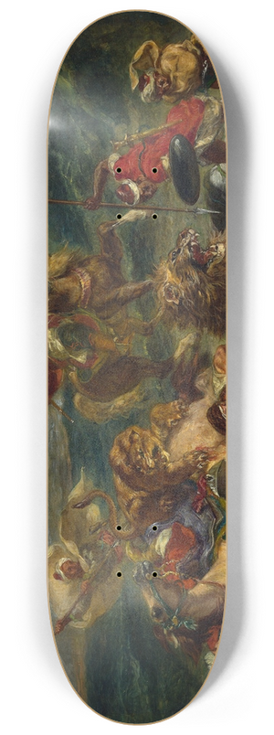 Eugne Delacroix - Lion Hunt 8.25 inch art skate deck