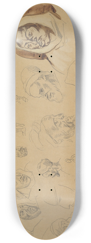 Eugne Delacroix - Studies of Arab Heads and Figures 8.25 inch art skate deck