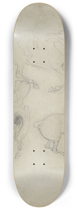 Eugne Delacroix - Studies of Horses 8.25 inch art skate deck