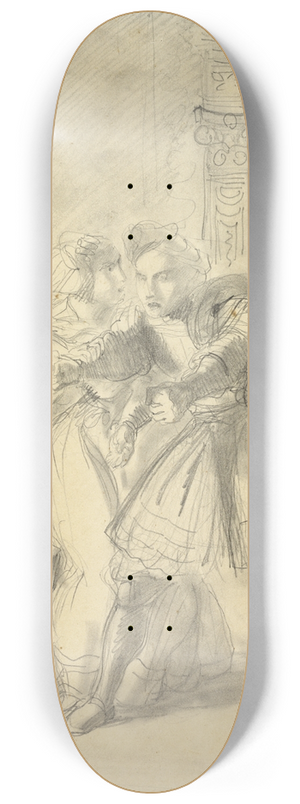 Eugne Delacroix - Study 8.25 inch art skate deck