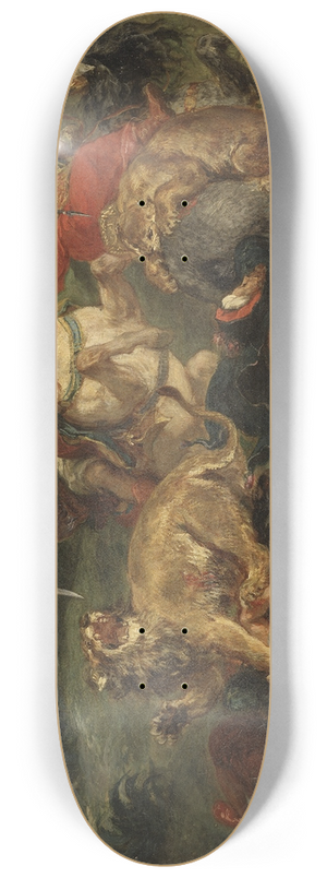 Eugne Delacroix - The Lion Hunt 8.25 inch art skate deck