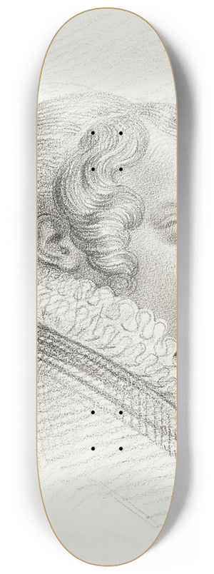 Eugne Devria - Profile Portrait of Mlle. Egl Leg 8.25 inch art skate deck