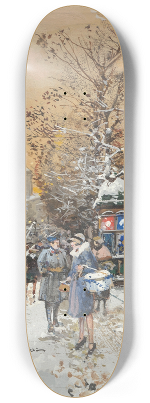 Eugne Galien-Laloue - An assignation along the Seine 8.25 inch art skate deck