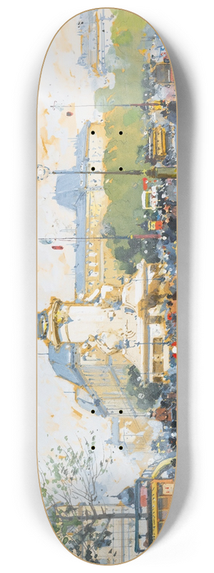 Eugne Galien-Laloue - LaPlace De La Rpublique 8.25 inch art skate deck