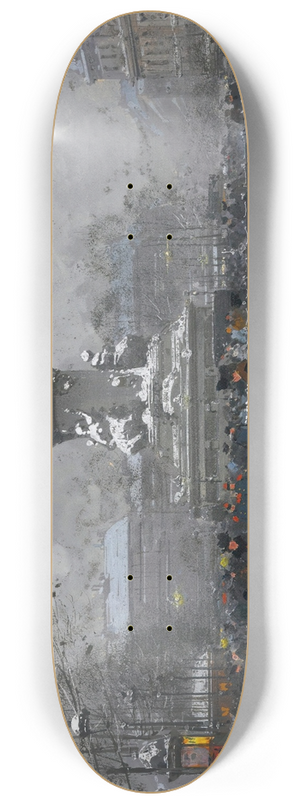 Eugne Galien-Laloue - La Place De La Rpublique (Neige) 8.25 inch art skate deck