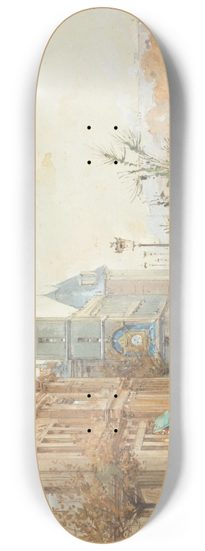 Eugne Galien-Laloue - Le March Aux Fleurs 8.25 inch art skate deck