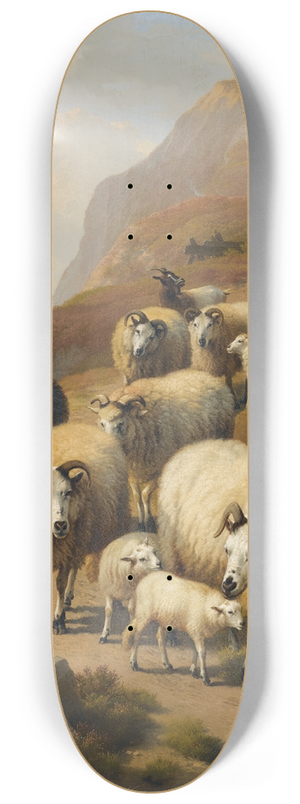 Eugne Joseph Verboeckhoven - A Shepherd And His Flock 8.25 inch art skate deck