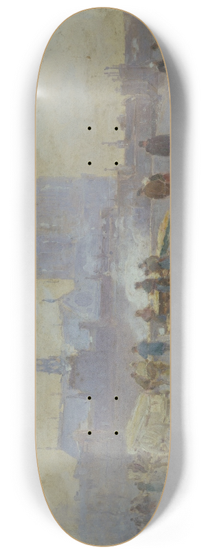 Eugne Louis Gillot - Notre-Dame, vue du quai de lHtel-de-Ville 8.25 inch art skate deck