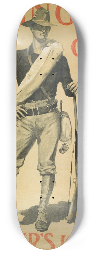 Frederic Remington - Remington In Cuba for Colliers Weekly 8.25 inch art skate deck