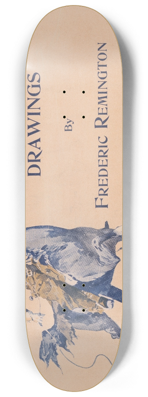 Frederic Remington - Remingtons new book, drawings by Frederic Remington 8.25 inch art skate deck