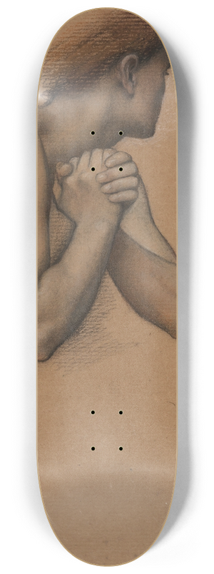 Evelyn De Morgan - Figure study with clenched hands 8.25 inch art skate deck