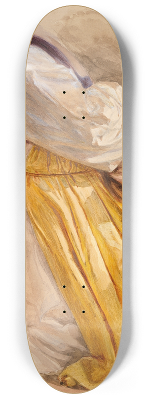 Frederic William Burton - A Kneeling Woman with a Yellow Dress 8.25 inch art skate deck