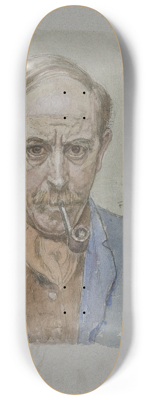 Felix Klipstein - Self-portrait with pipe 8.25 inch art skate deck