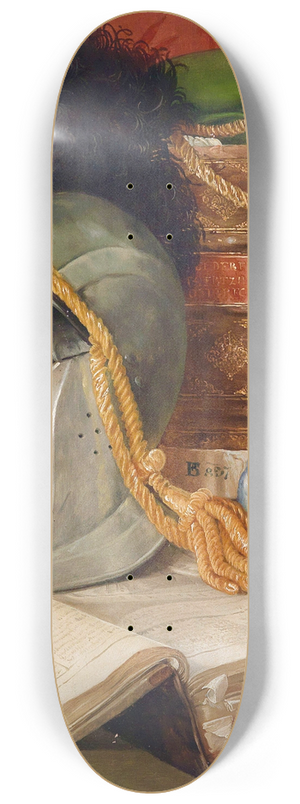 Ferdinand Beer - Stillleben Mit Folianten Und Helm 8.25 inch art skate deck