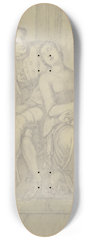 Ferdinand Fellner - Ein Dichter bei einem eingeschlafenem Mdchen 8.25 inch art skate deck