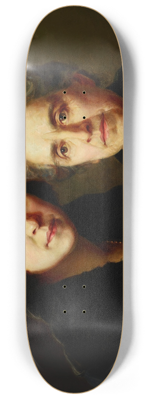 Aleksander Krawczyk - Portrait of Mrs Biesiekierska with Daughter 8.25 inch art skate deck