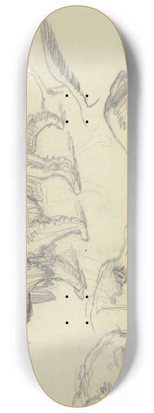Ferdinand Fellner - Study sheet; Dogs 8.25 inch art skate deck