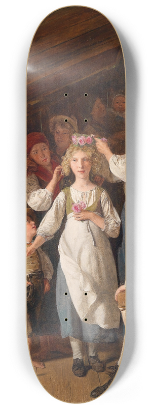 Ferdinand Georg Waldmller - Die Kranzljungfer 8.25 inch art skate deck