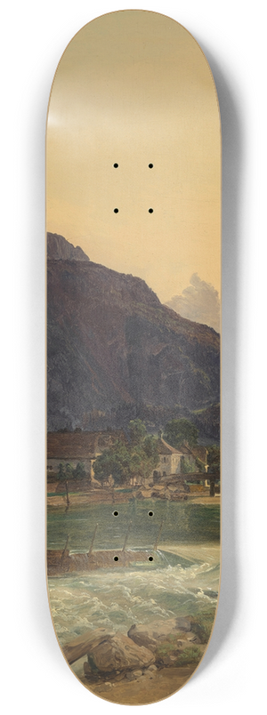 Ferdinand Georg Waldmller - Die Traun bei Ischl 8.25 inch art skate deck