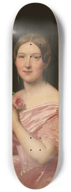 Ferdinand Georg Waldmller - Junge Dame in rosafarbenem Atlaskleid 8.25 inch art skate deck
