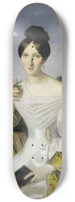 Ferdinand Georg Waldmller (Workshop) - Lady In A White Dress 8.25 inch art skate deck