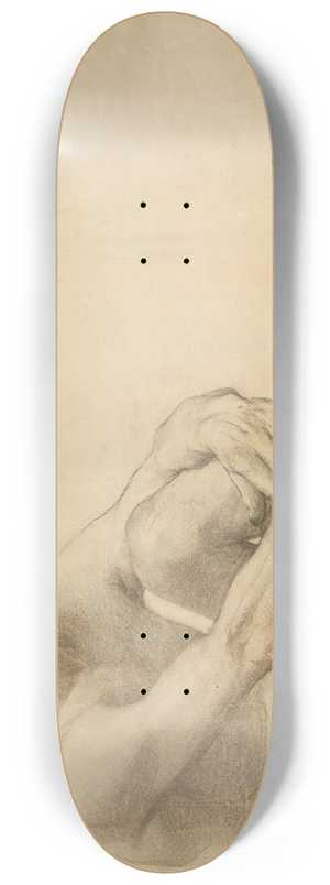 Ferdinand Katona - Study of a sitting male nude 8.25 inch art skate deck