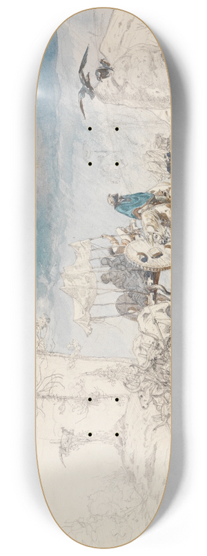Ferdinand Keller - Reisende in Brasilien 8.25 inch art skate deck