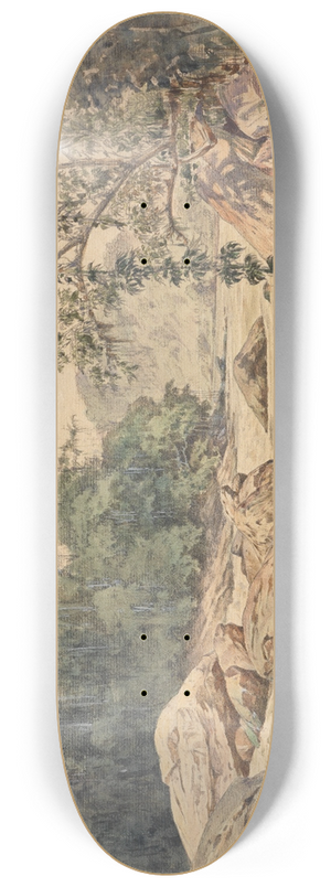 Ferdinand Keller - Zwei Angler am Parahybafluss 8.25 inch art skate deck