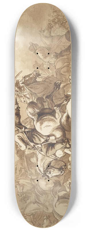 Ferdinand Kobell - A Battle Scene 8.25 inch art skate deck