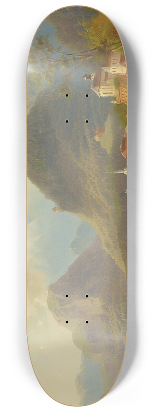 Ferdinand Lepie - View of Hallstatt 8.25 inch art skate deck