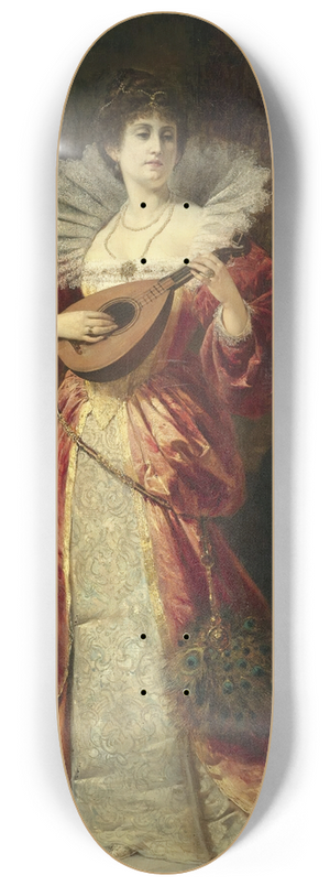 Ferdinand Wagner Jnr. - Lady with lute 8.25 inch art skate deck