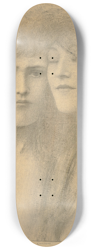 Fernand Khnopff - Les Caresses 8.25 inch art skate deck
