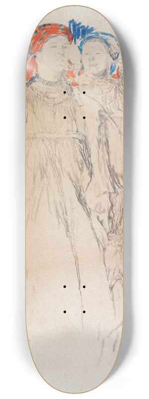 Filipp Malyavin - Two Laughing Women 8.25 inch art skate deck