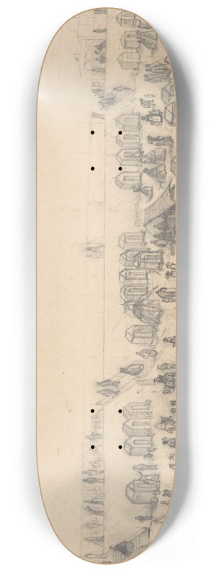 Flicien Rops - The Beach at Blankenberghe 8.25 inch art skate deck
