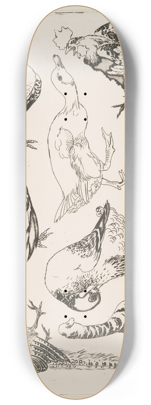 Flix Bracquemond - Coqs et canards 8.25 inch art skate deck