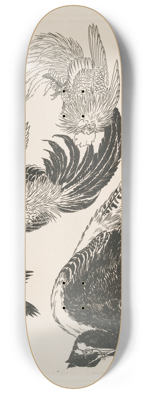 Flix Bracquemond - Faisans, oiseaux 8.25 inch art skate deck