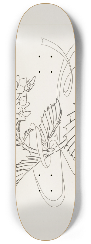 Flix Bracquemond - Grand plat rond [hortensia]. 8.25 inch art skate deck