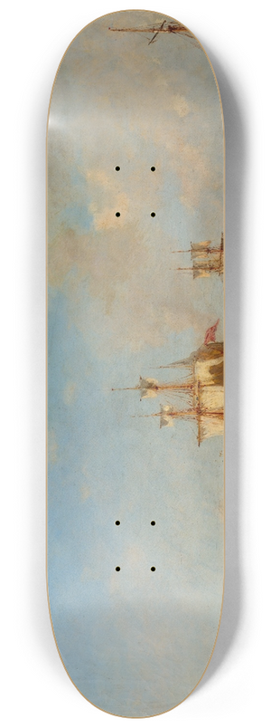 Flix Ziem - Caiques and Sailboats at the Bosphorus 8.25 inch art skate deck